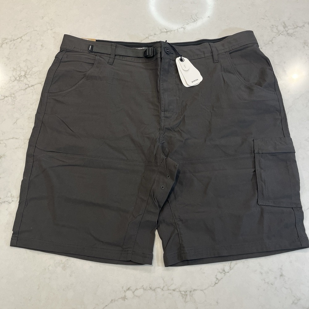 Prana NEW Mens 42 x 10" Stretch Zion Short II Dark Iron Gray Hiking Outdoor
